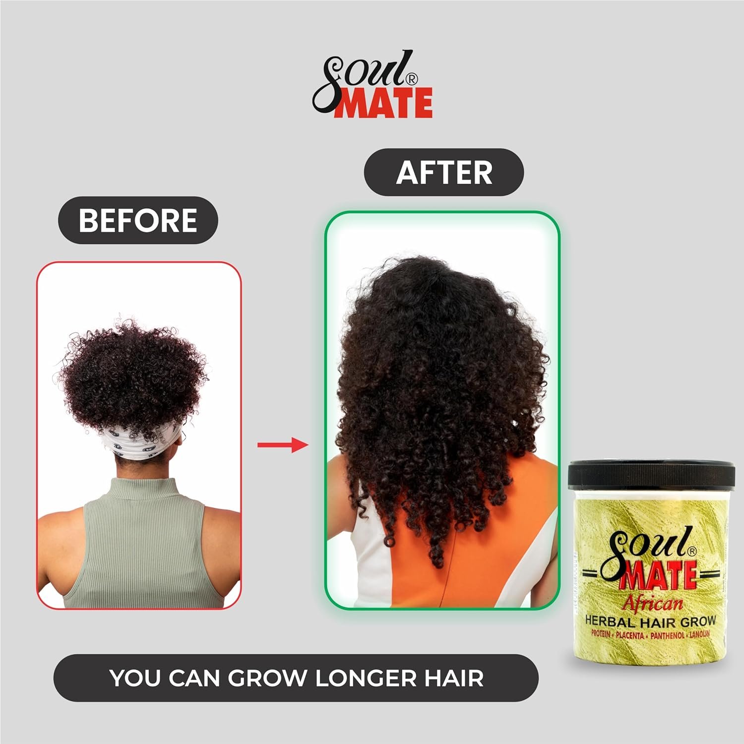 Soulmate Herbal Hair Grow Before and After picture